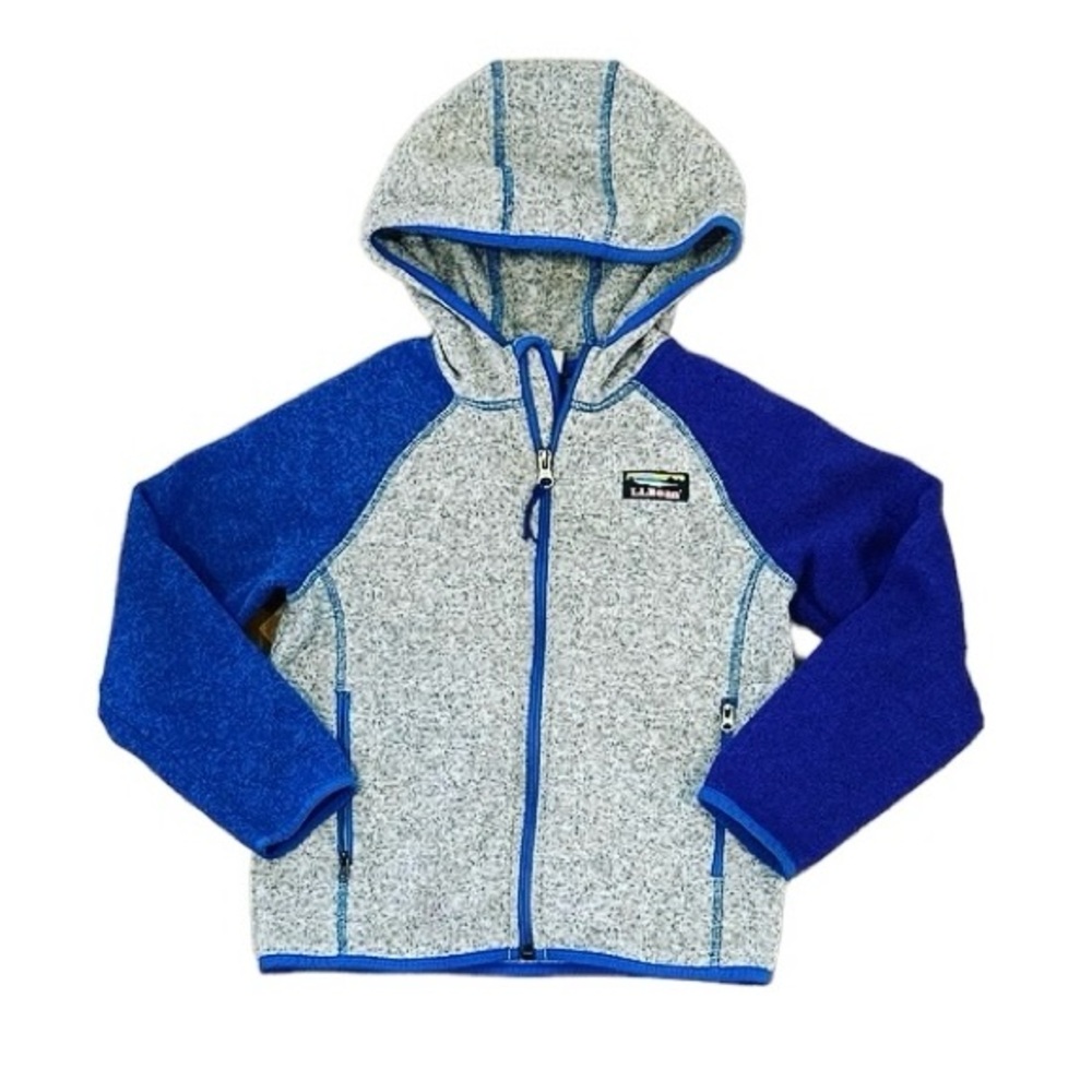 Kids' L.L.Bean's Sweater Fleece, Hooded Colorblock Size Little Kid L (6X/7)